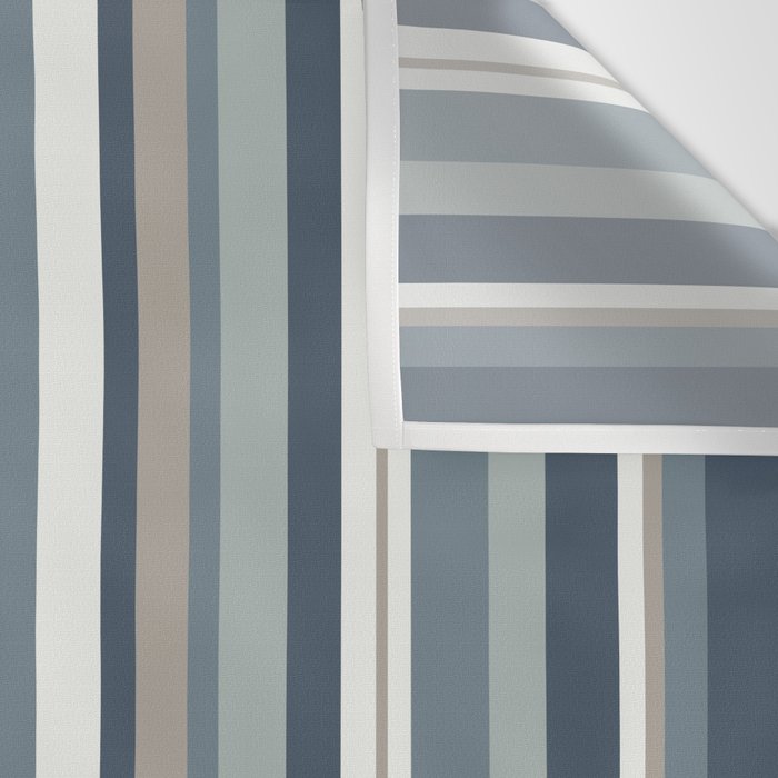 Vertical Stripes in Neutral Blue Gray Shades Wall Tapestry Gallery Image 3