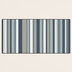 Vertical Stripes in Neutral Blue Gray Shades Desk Mat Gallery Image 3