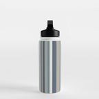 Vertical Stripes in Neutral Blue Gray Shades Water Bottle Gallery Image 3
