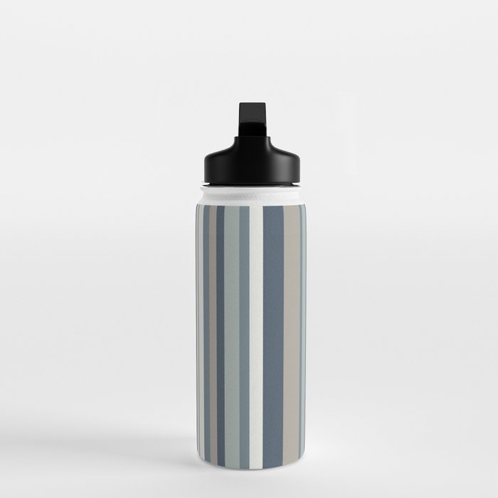 Vertical Stripes in Neutral Blue Gray Shades Water Bottle Gallery Image 3
