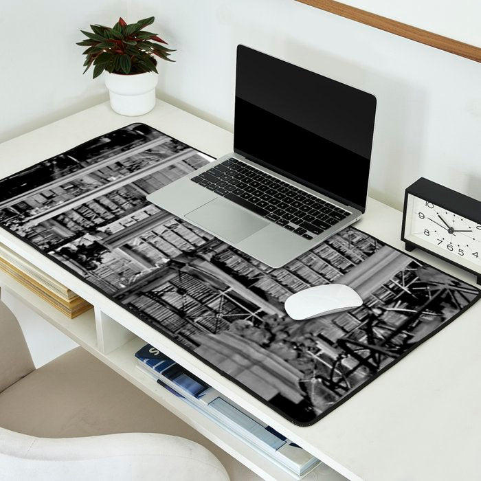 A Book Lover's Dream - Cincinnati Public Library black and white photographs / black and white photo Desk Mat Gallery Image 2