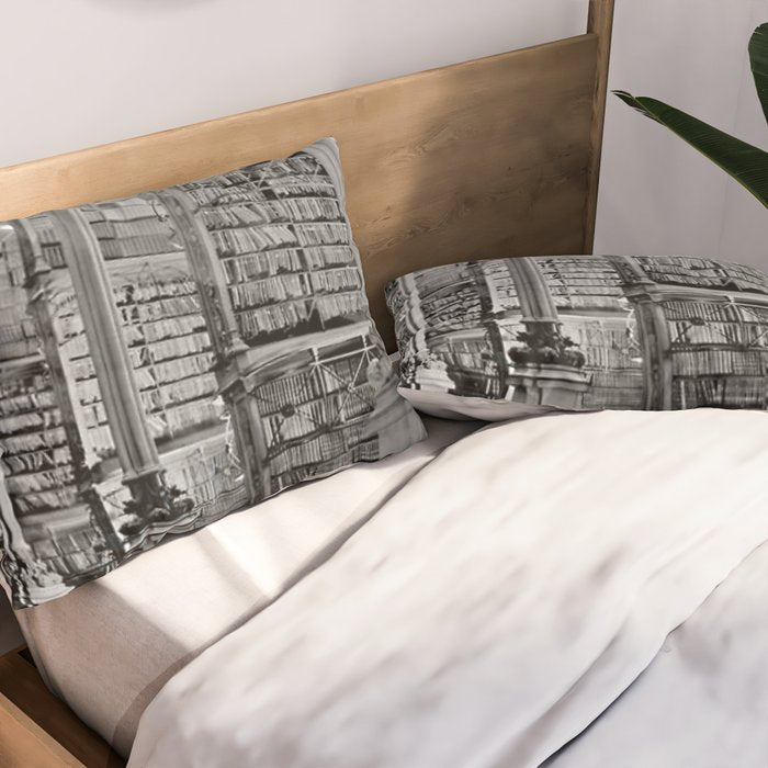 A Book Lover's Dream - Cincinnati Public Library black and white photographs / black and white photo Pillow Sham Gallery Image 2