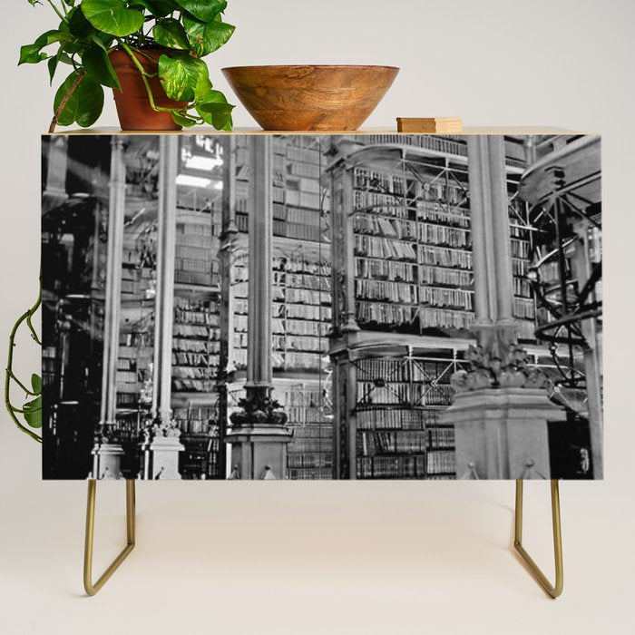 A Book Lover's Dream - Cincinnati Public Library black and white photographs / black and white photo Credenza Gallery Image 1