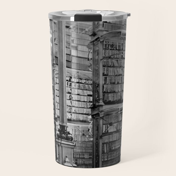 A Book Lover's Dream - Cincinnati Public Library black and white photographs / black and white photo Travel Mug Gallery Image 1