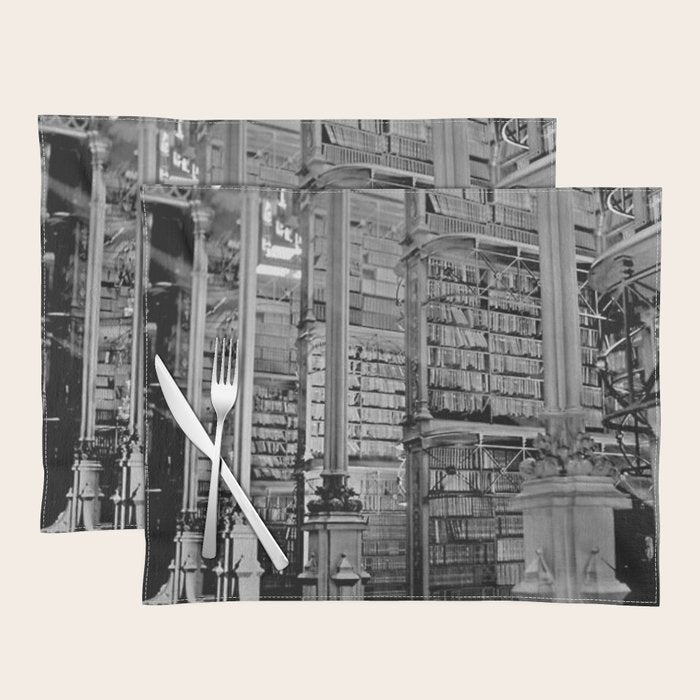 A Book Lover's Dream - Cincinnati Public Library black and white photographs / black and white photo Placemat Gallery Image 1