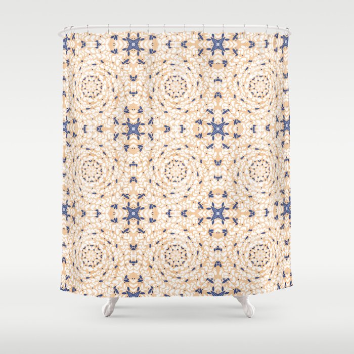 Pink Circular Nature Tiles PB Shower Curtain Gallery Image 1