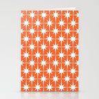 Midcentury Modern Atomic Starburst Pattern in Orange and White Stationery Card Gallery Image 2
