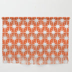 Midcentury Modern Atomic Starburst Pattern in Orange and White Wall Hanging Gallery Image 1