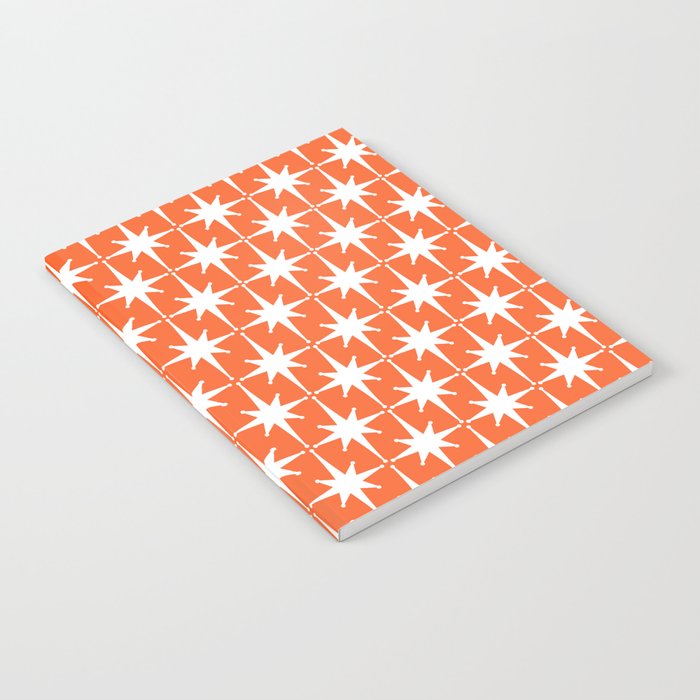 Midcentury Modern Atomic Starburst Pattern in Orange and White Notebook Gallery Image 2