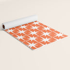 Midcentury Modern Atomic Starburst Pattern in Orange and White Yoga Mat Gallery Image 2