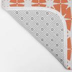 Midcentury Modern Atomic Starburst Pattern in Orange and White Bath Mat Gallery Image 2