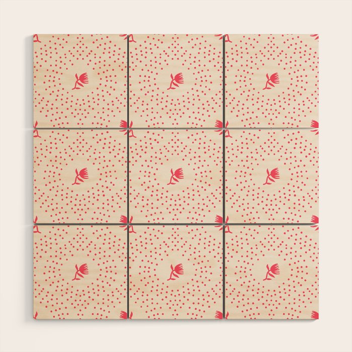 Wild Dotted Florals - Abstract Pattern Coordinate Wood Wall Art Gallery Image 1