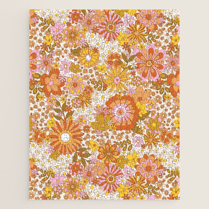 70s Floral Pattern Jigsaw Puzzle Gallery Image 1