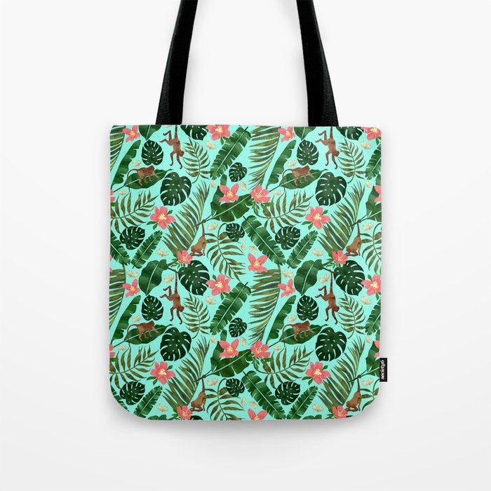 Tropical Garden - Mint Tote Bag Gallery Image 1
