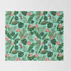 Tropical Garden - Mint Throw Blanket Gallery Image 2