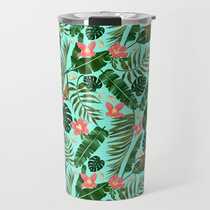 Tropical Garden - Mint Travel Mug Gallery Image 1