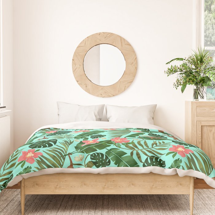 Tropical Garden - Mint Duvet Cover Gallery Image 3