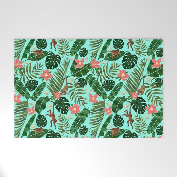 Tropical Garden - Mint Welcome Mat Gallery Image 1