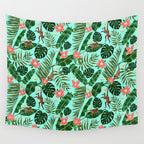 Tropical Garden - Mint Wall Tapestry Gallery Image 4