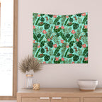 Tropical Garden - Mint Wall Tapestry Gallery Image 2