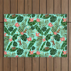 Tropical Garden - Mint Outdoor Rug Gallery Image 1