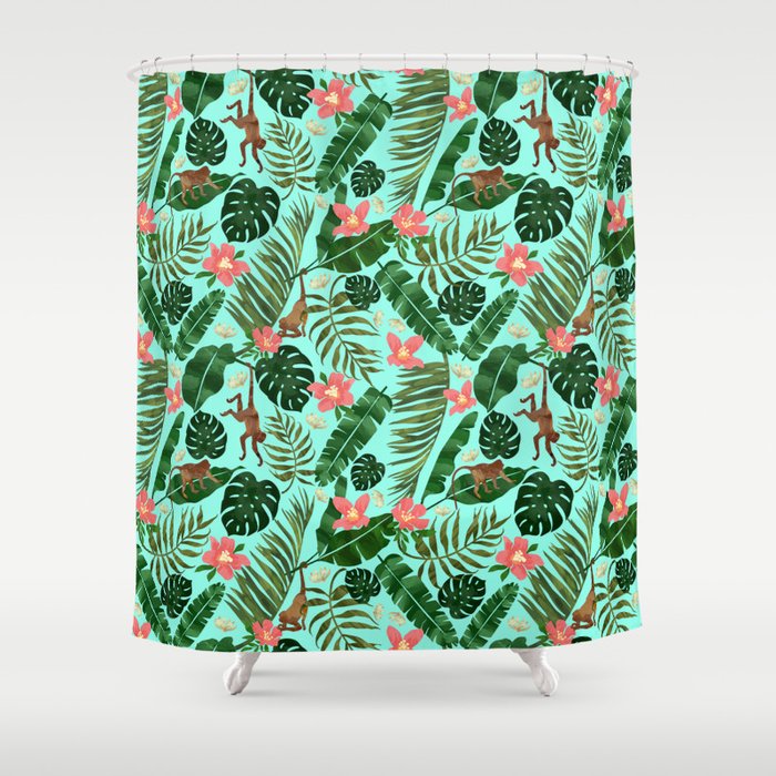Tropical Garden - Mint Shower Curtain Gallery Image 1