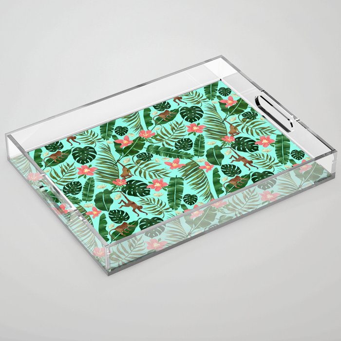Tropical Garden - Mint Acrylic Tray Gallery Image 1