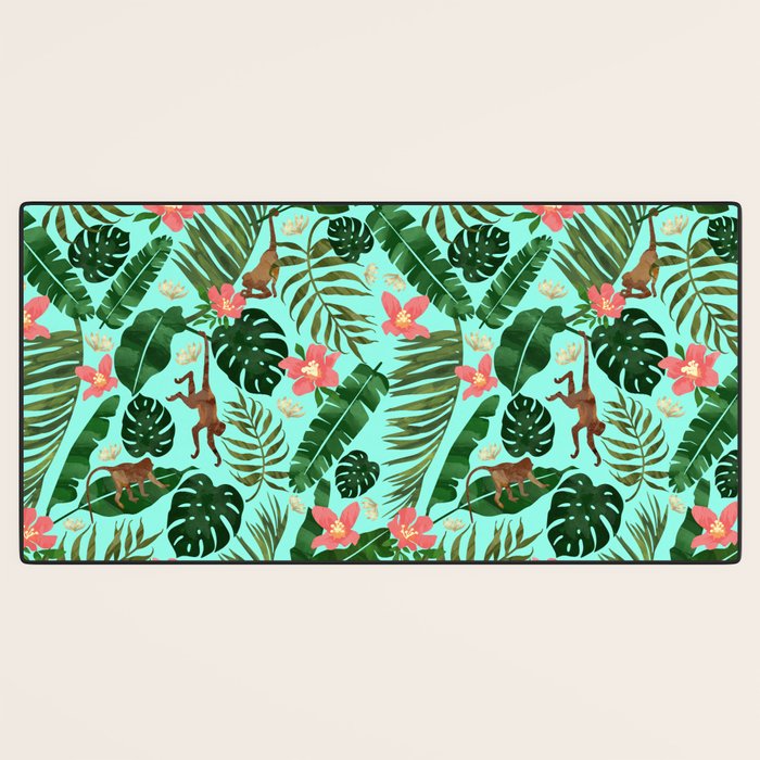 Tropical Garden - Mint Desk Mat Gallery Image 3