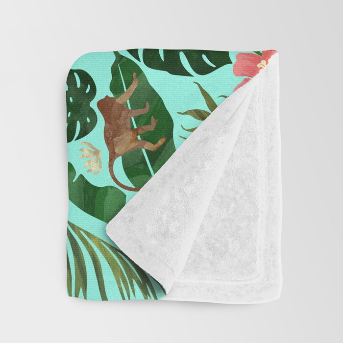Tropical Garden - Mint Throw Blanket Gallery Image 3