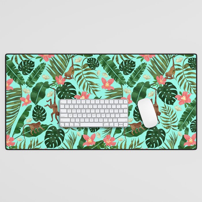 Tropical Garden - Mint Desk Mat Gallery Image 1