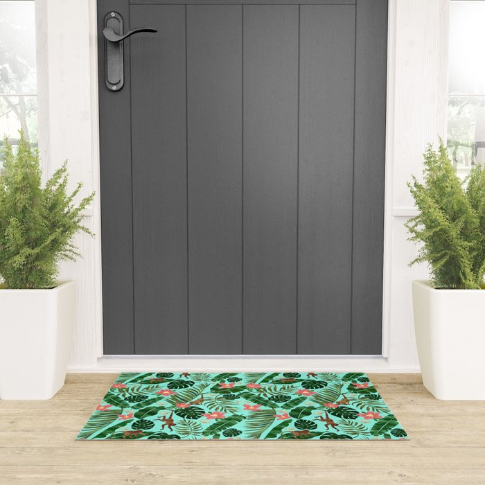 Tropical Garden - Mint Welcome Mat Gallery Image 3