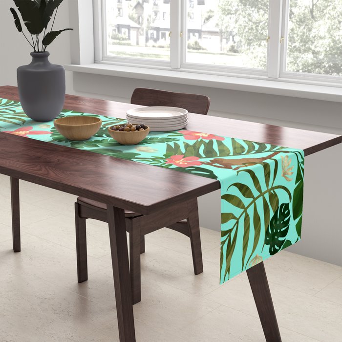 Tropical Garden - Mint Table Runner Gallery Image 2