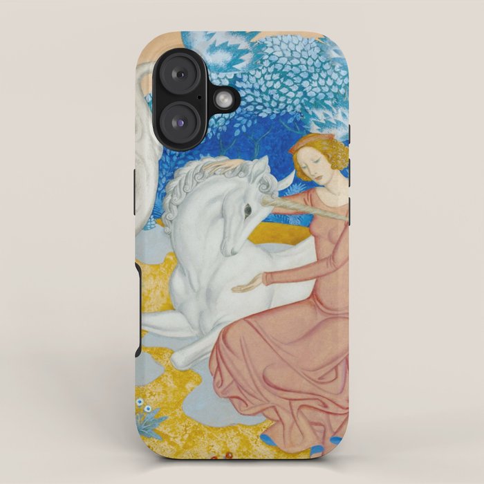 The Maid and the Unicorn - Edmund Dulac - 1938  iPhone Case Gallery Image 1