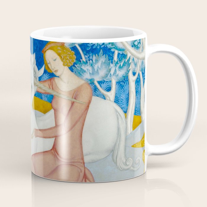 The Maid and the Unicorn - Edmund Dulac - 1938  Coffee Mug Gallery Image 1