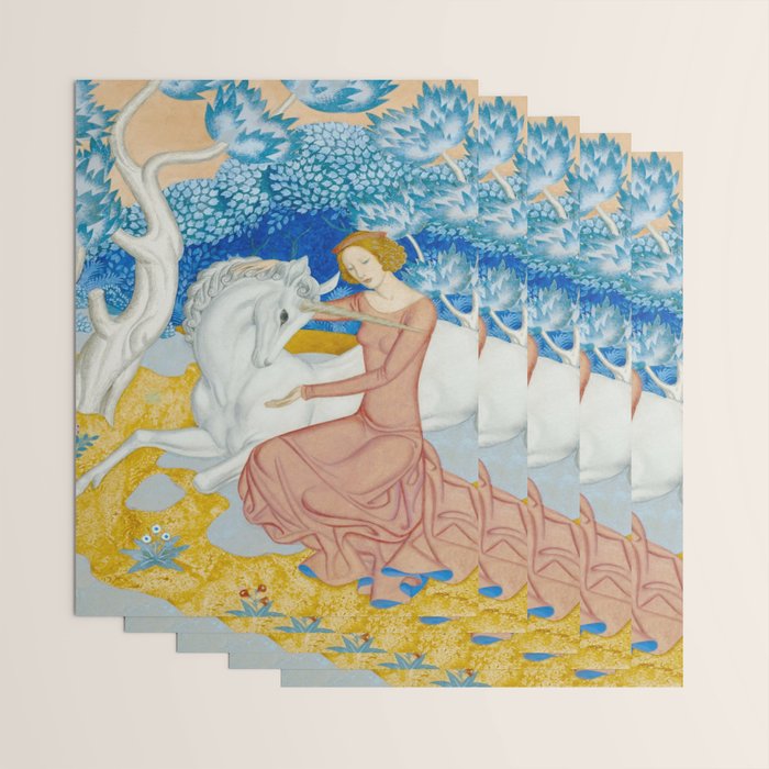 The Maid and the Unicorn - Edmund Dulac - 1938  Wrapping Paper Gallery Image 3