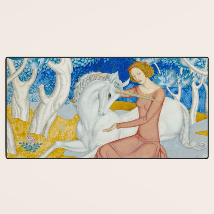 The Maid and the Unicorn - Edmund Dulac - 1938  Desk Mat Gallery Image 3