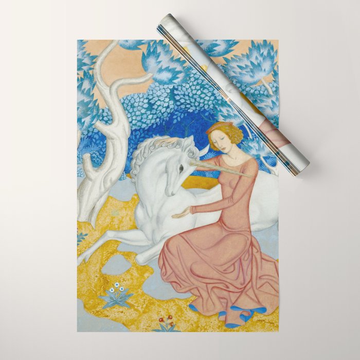 The Maid and the Unicorn - Edmund Dulac - 1938  Wrapping Paper Gallery Image 1