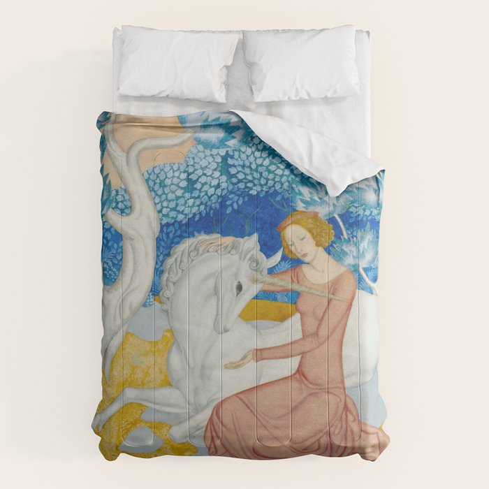 The Maid and the Unicorn - Edmund Dulac - 1938  Comforter Gallery Image 6