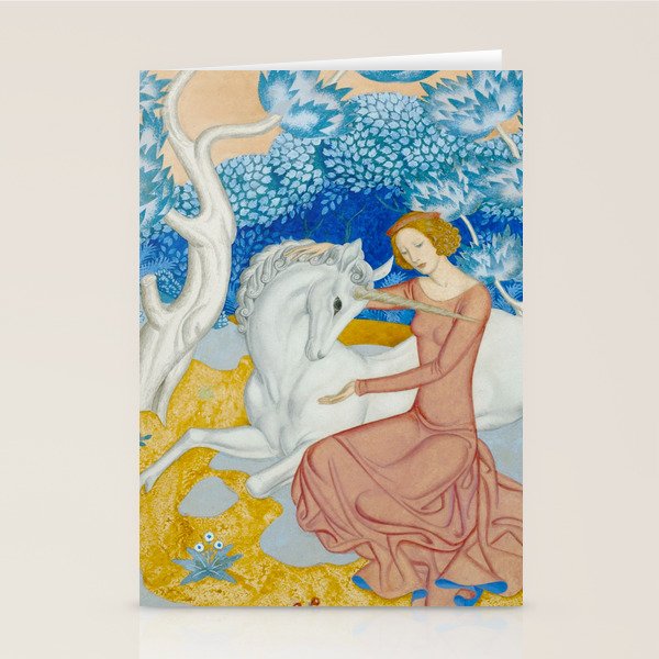 The Maid and the Unicorn - Edmund Dulac - 1938  Stationery Card Gallery Image 1