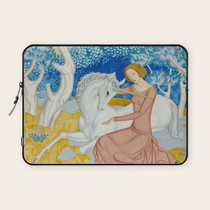 The Maid and the Unicorn - Edmund Dulac - 1938  Laptop Sleeve Gallery Image 1