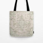 Antique Persian Neutral Vintage Rug Print Cream Tote Bag Gallery Image 1