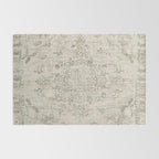 Antique Persian Neutral Vintage Rug Print Cream Rug Gallery Image 2