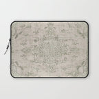 Antique Persian Neutral Vintage Rug Print Cream Laptop Sleeve Gallery Image 1