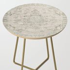 Antique Persian Neutral Vintage Rug Print Cream Side Table Gallery Image 2