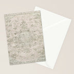 Antique Persian Neutral Vintage Rug Print Cream Stationery Card Gallery Image 2