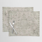 Antique Persian Neutral Vintage Rug Print Cream Placemat Gallery Image 1
