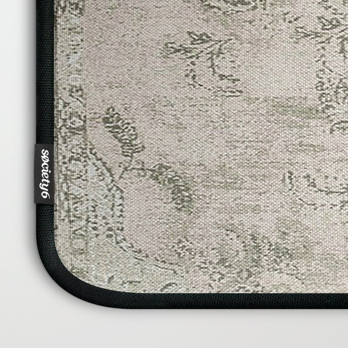 Antique Persian Neutral Vintage Rug Print Cream Laptop Sleeve Gallery Image 3