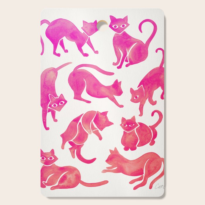 Cat Positions - Pink OmbrÃ© Palette Cutting Board Gallery Image 1