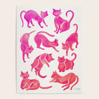 Cat Positions - Pink OmbrÃ© Palette Poster Gallery Image 4
