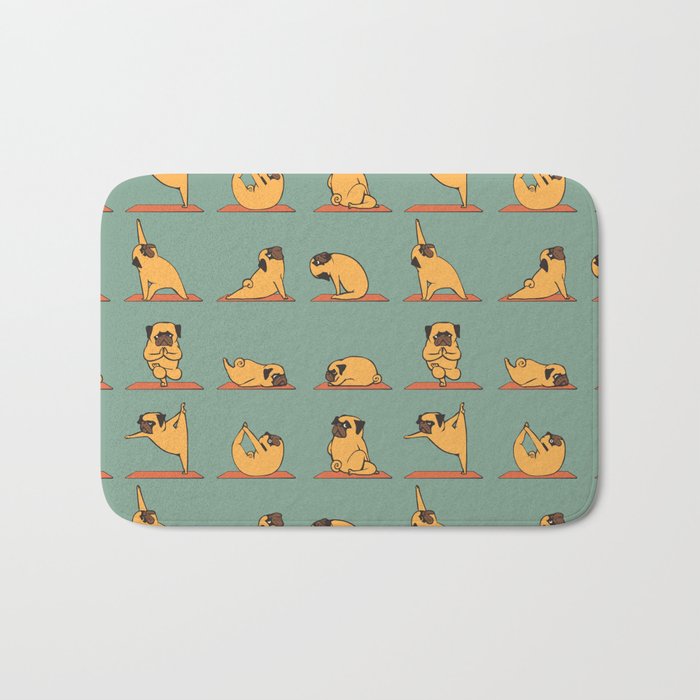 Pug Yoga Bath Mat Gallery Image 1